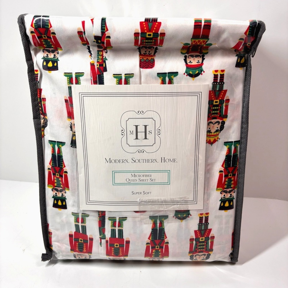 Nutcracker Christmas Queen Sheet Set Microfiber Modern Southern Home Belk Soft